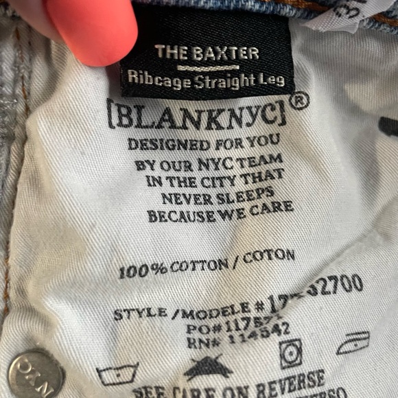 Blank NYC The Baxter Toned Down Ribcage Straight Leg Jeans Size 31 NWT Cotton - Picture 11 of 13